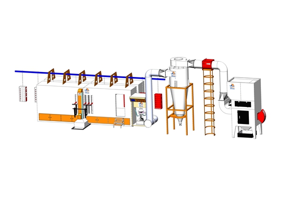 三明治快速換色大旋風(fēng)噴粉房 