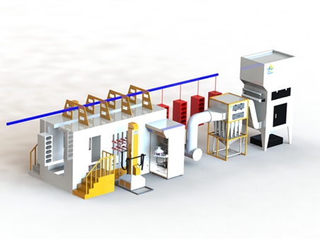 多管小旋風(fēng)二級回收噴粉房 