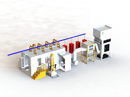 多管小旋風(fēng)二級回收噴粉房 